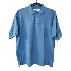 Jockey Mens Polo Shirt Blue XL Short Sleeve Embroidered Logo Button Up Top